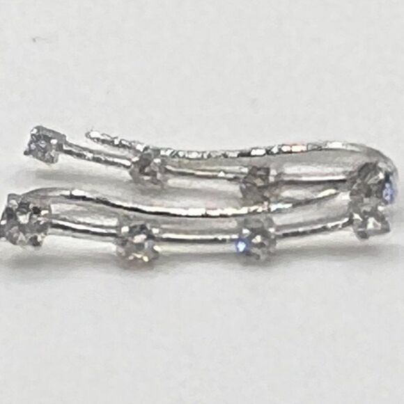 14K White Gold Lab Grown Diamond Earring Climbers - Picture 4 of 6